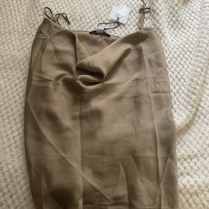 Satin type cami with cowl neckline